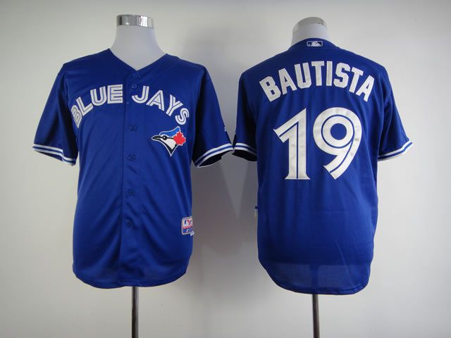 Men Toronto Blue Jays 19 Bautista Blue MLB Jerseys